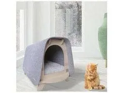 Woody Cozy Cat House Brown Pets Qatar