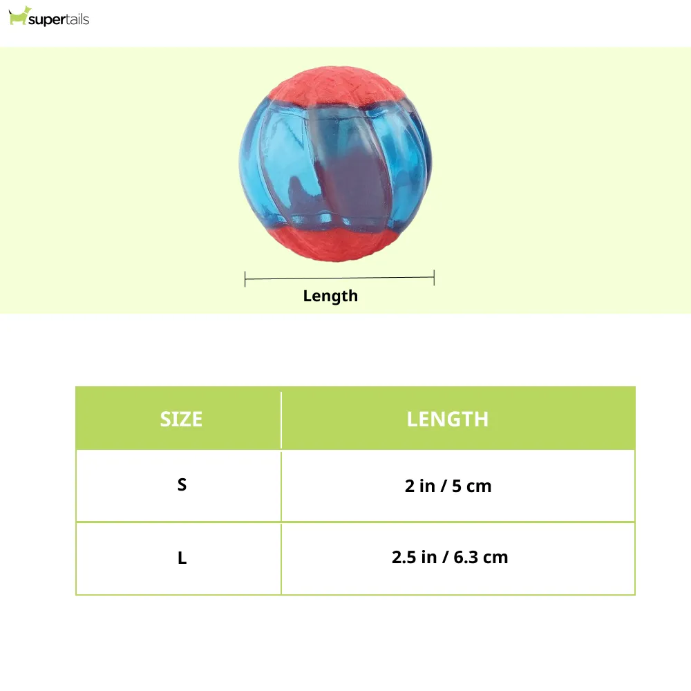 Zeus Squeaker & Glow DUO Ball for Dogs (Blue)