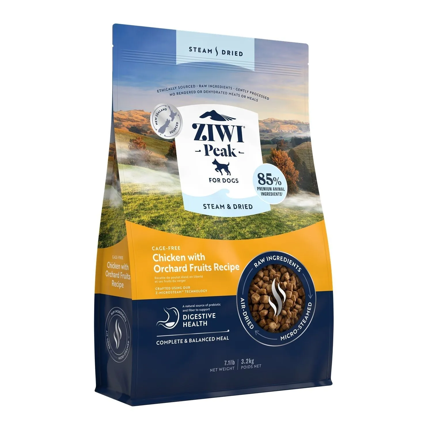 ZIWI Peak Steam and Dried Cage Free Chicken with Orchard Fruits Dog Food 3.2kg