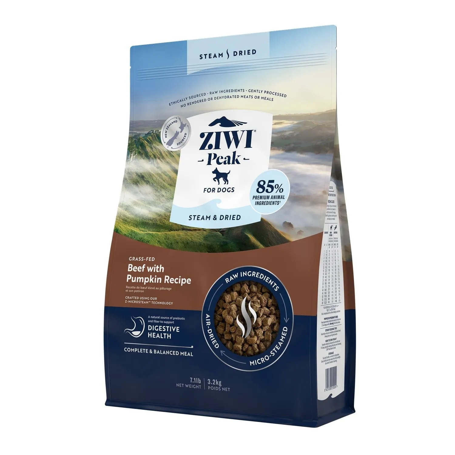 ZIWI Peak Steam and Dried Grass Fed Beef with Pumpkin Dog Food 3.2kg