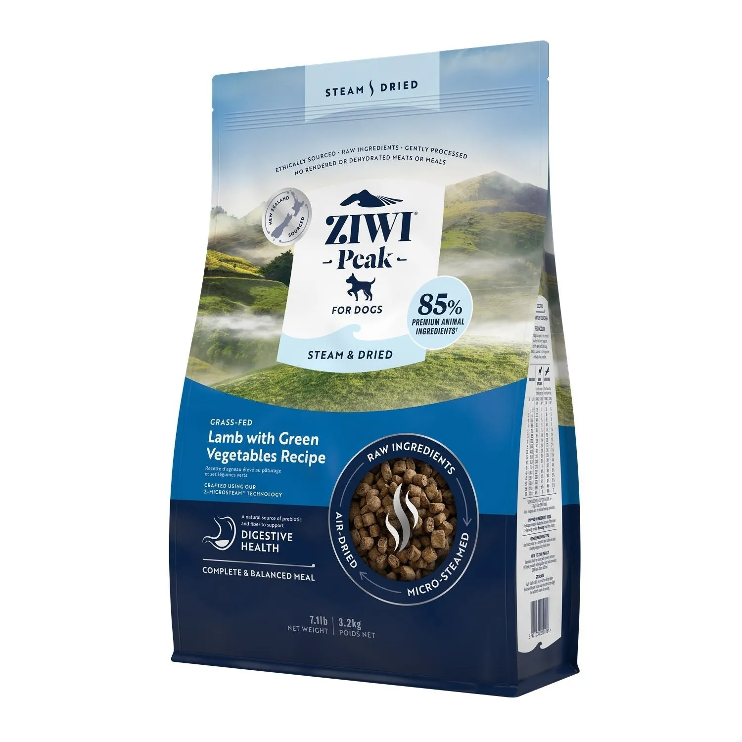 ZIWI Peak Steam and Dried Lamb with Green Vegetables Dog Food 3.2kg