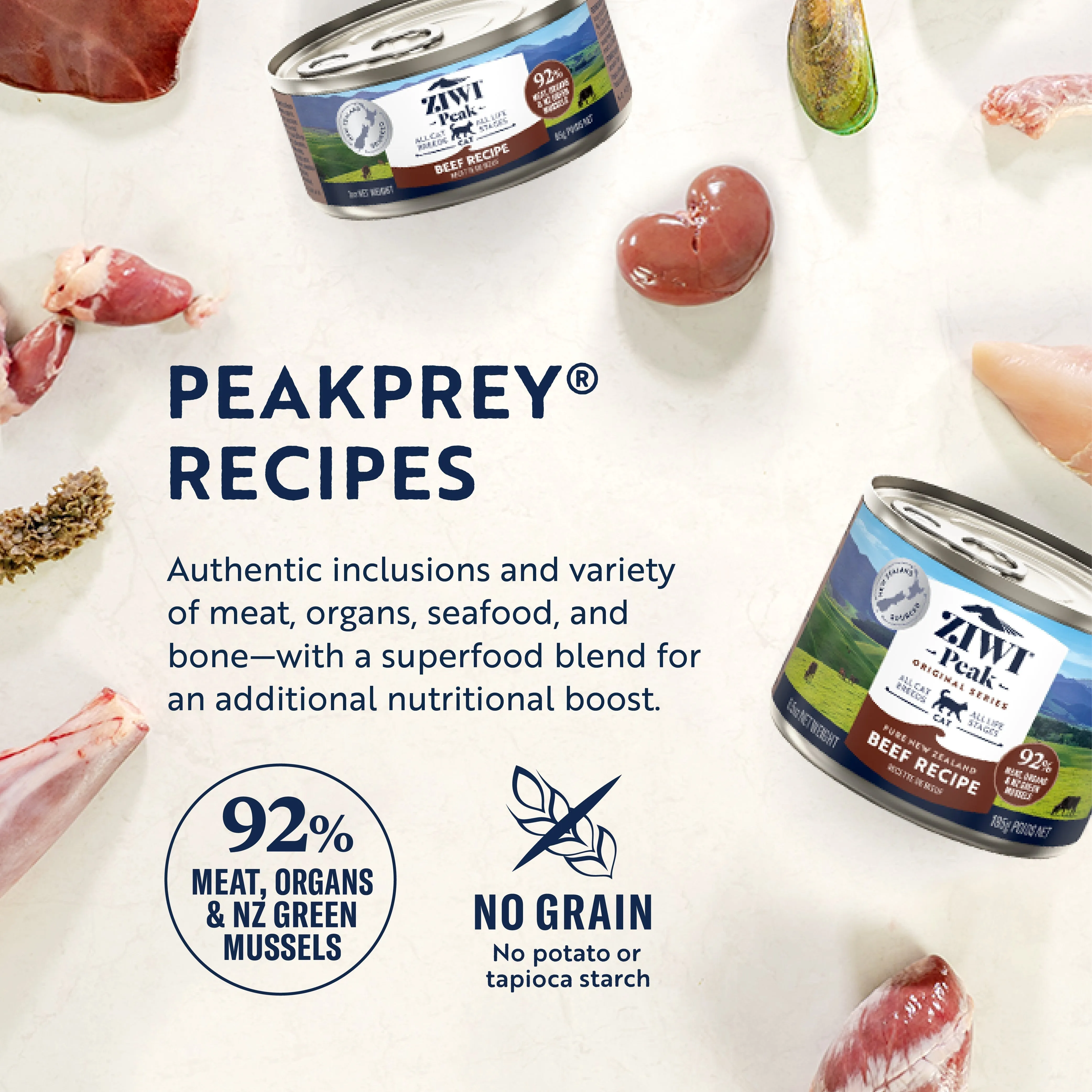 ZIWI Peak Wet Beef Recipe Cat Food 185g x 12