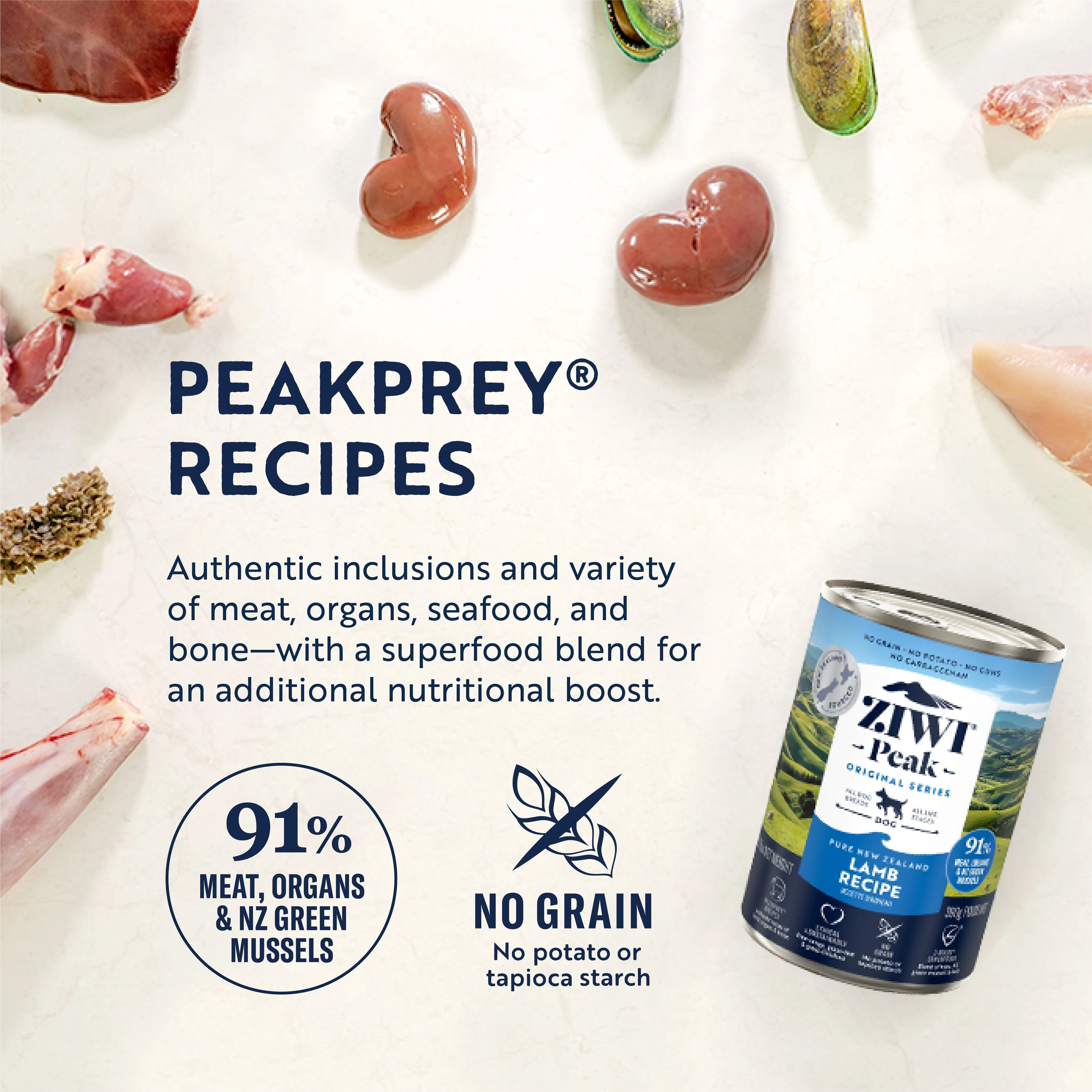 ZIWI Peak Wet Lamb Recipe Dog Food 390g x 12